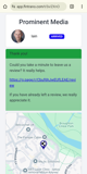 Screenshot of review request
