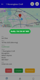 Screenshot of Fintrano app with 'On my way' button highlighted