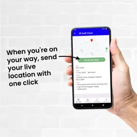 When you're on your way, send your live location with one click