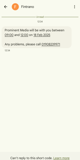 Screenshot of SMS text message confirming appointment