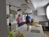 Photograph taken behind the scenes in the kitchen